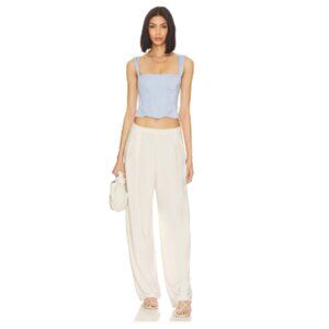 Free People-We Are HAH Knock Out Top In Periwinkle Corset Style Medium NWT
